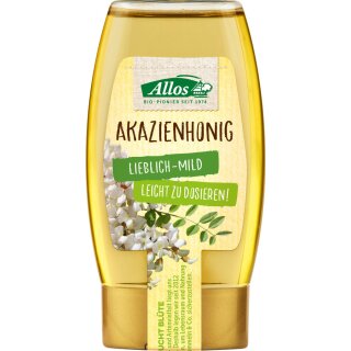 Allos Acacia Honey in dispenser organic 250 g