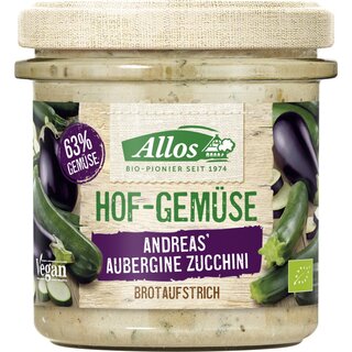Allos Farm Vegetable Andreas Eggplant Zucchini spread gluten free vegan organic 135 g