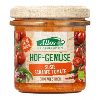 Allos Hofgemüse Susis Scharfe Tomate Aufstrich glutenfrei vegan bio 135 g