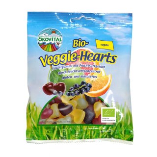 Ökovital Veggie Hearts Fruchtgummi glutenfrei vegan bio 80 g