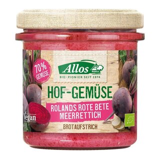 Allos Farm Vegetable Rolands Beetroot Horseradish Spread gluten free vegan organic 135 g