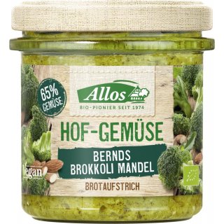 Allos Farm Vegetable Bernds Broccoli Almond spread gluten free vegan organic 135 g