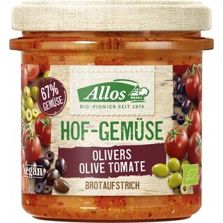 Allos Hofgemüse Olivers Olive Tomate Aufstrich glutenfrei vegan bio 135 g