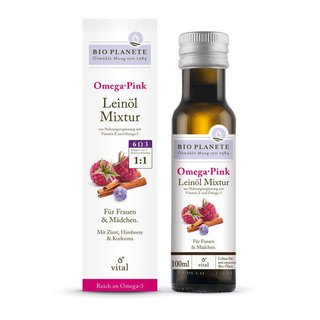 Bio Planete Omega Pink Linseed Oil Mixture vegan organic 100 ml