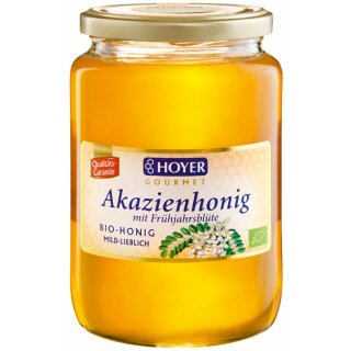 Hoyer Akazienhonig mit Frühjahrsblüte bio 1 kg 1000 g Glas