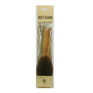 Kostkamm Hairbrush olive wood boar bristles 9 rows oval