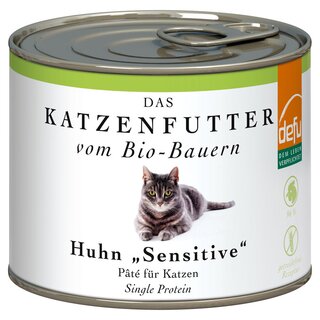 Defu Katzenfutter Paté Huhn Sensitiv bio 200 g Dose