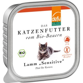Defu Katzenfutter Paté Lamm Sensitiv bio 100 g