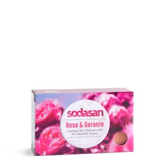 Sodasan Wildrose Cremige Bio Pflanzenseife vegan 100 g