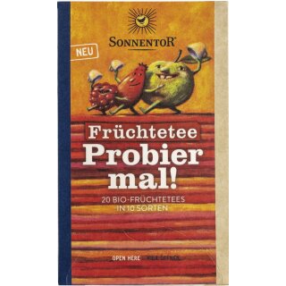 Sonnentor Teesortiment Probier Mal Früchtetee Mix bio 20 Aufgussbeutel 49,4 g