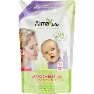 AlmaWin Flüssiges Waschmittel Lavendel Ökokonzentrat vegan 1,5 L 1500 ml Ökopack