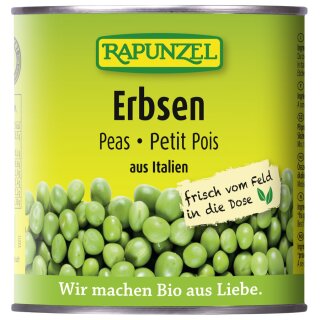 Rapunzel Peas organic 340 g drip off weight 265 g can